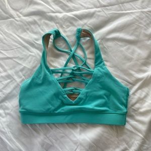 Til You Collapse String Sports Bra- Caribbean Blue